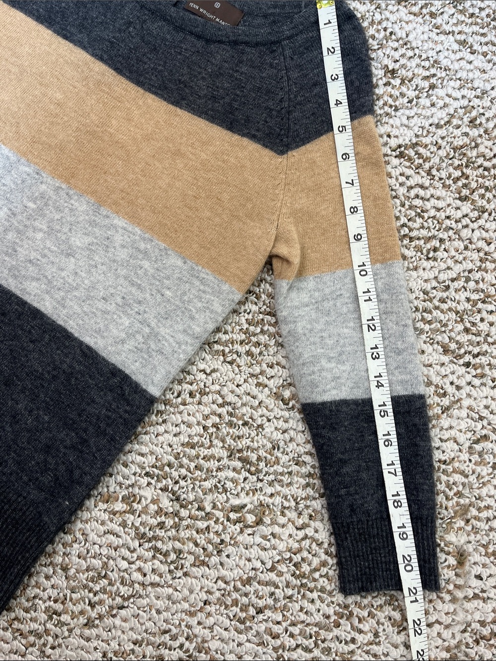 FENN WRIGHT MANSON ANGORA BLEND COLORBLOCK STRIPE SWEATER SZ MD - Picture 12 of 12